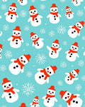 Cheerful Snowmen Winter Holiday Icons Rug