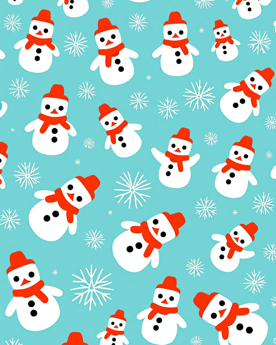 Cheerful Snowmen Winter Holiday Icons Rug