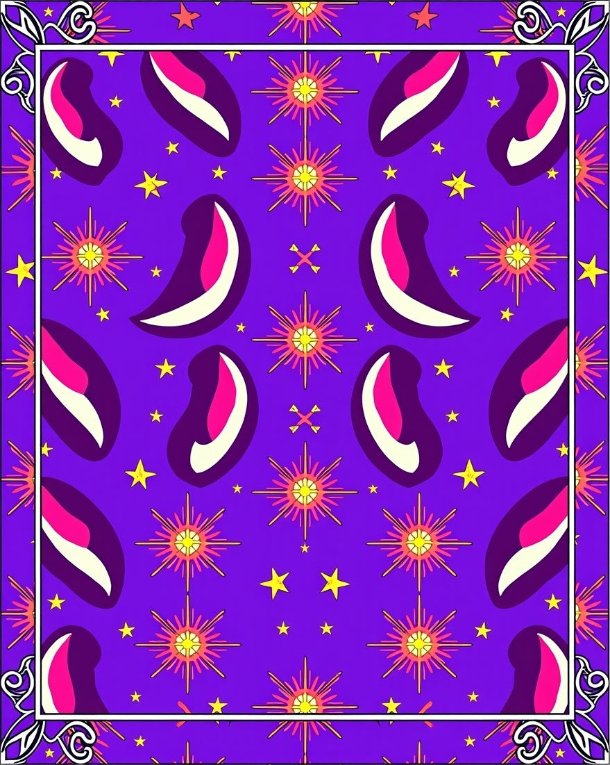 Vibrant Paisley Sunburst Geometric Rug