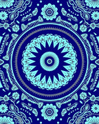Intricate Starburst Floral Mandala Rug