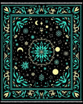 Black Celestial Medallion Starry Night Rug