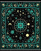 Black Celestial Medallion Starry Night Rug