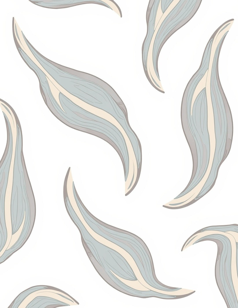 Pale Blue Abstract Organic Shapes Rug
