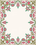 Ornate Floral Vine Border Design Rug