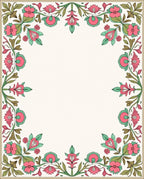 Ornate Floral Vine Border Design Rug