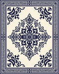 Ornate Floral Bordered Medallion Rug