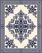 Ornate Floral Bordered Medallion Rug