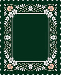 Floral Vine Frame Green Rug