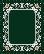 Floral Vine Frame Green Rug