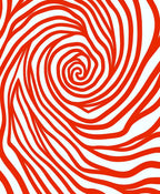 Abstract Red Swirling Lines Rug