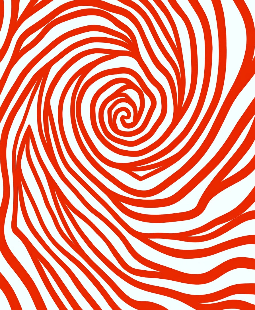 Abstract Red Swirling Lines Rug