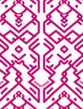 Bold Pink Geometric Abstract Design Rug