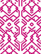 Bold Pink Geometric Abstract Design Rug