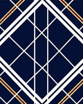 Bold Geometric White Navy Lines Rug