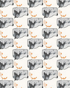 Abstract Grey Orange Modern Pattern Rug