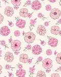 Pink Flower Pattern with Outline Rug
