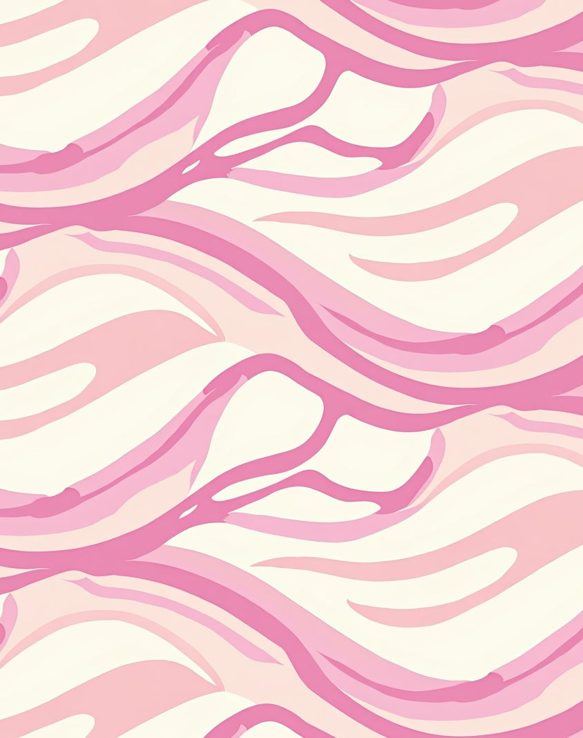 Pink Striped Abstract Fluid Rug