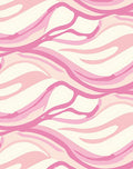 Pink Striped Abstract Fluid Rug