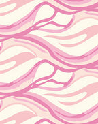 Pink Striped Abstract Fluid Rug