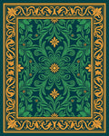 Ornate Floral Bordered Pattern Rug