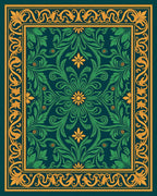 Ornate Floral Bordered Pattern Rug