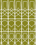 Geometric Olive White Lattice Pattern Rug