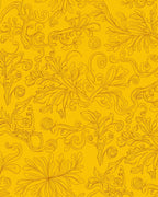 Golden Floral Swirl Pattern Rug