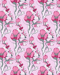 Pink Botanical Vine Repeat Pattern Rug