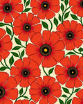 Bold Red Floral Pattern Design Rug