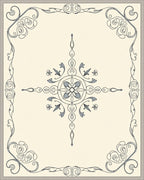 Ornate Floral Scrollwork Cream Rug