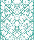 Abstract Teal Intertwined Geometric Design Rug