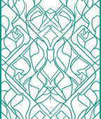 Abstract Teal Intertwined Geometric Design Rug