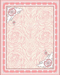 Delicate Pink Floral Swirl Pattern Rug