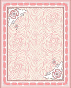 Delicate Pink Floral Swirl Pattern Rug