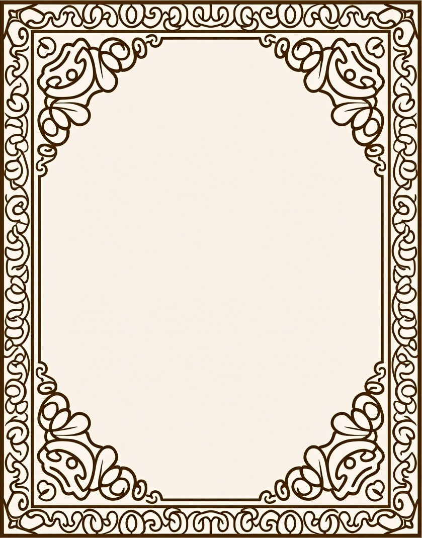 Classic Scrollwork Floral Square Rug