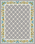 Ornate Floral Lattice Patterned Rug