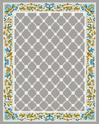 Ornate Floral Lattice Patterned Rug