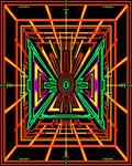 Vibrant Neon Geometric Sunburst Pattern Rug