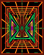 Vibrant Neon Geometric Sunburst Pattern Rug