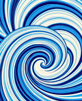 Blue Swirl And Curve Abstract Pattern Rug