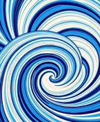 Blue Swirl And Curve Abstract Pattern Rug