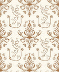 Antique Brown Floral Damask Design Rug