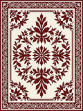Ornate Floral Vine Mandala Border Rug