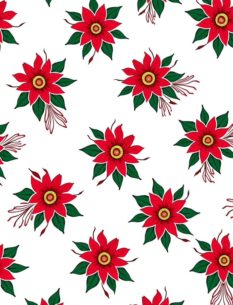 Vibrant Red Floral Bouquet Accent Rug