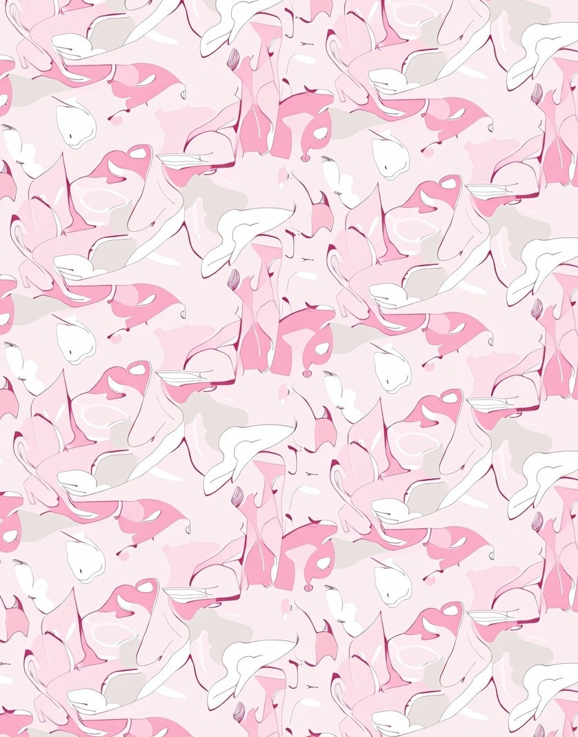 Abstract Pink Whimsical Flow Rug