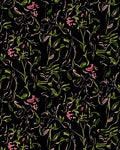 Black Floral Abstract Outline Rug