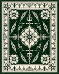 Classic Floral Vine Border Design Rug