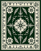 Classic Floral Vine Border Design Rug