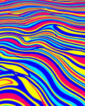 Vibrant Wavy Multi-Color Stripe Rug