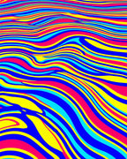 Vibrant Wavy Multi-Color Stripe Rug
